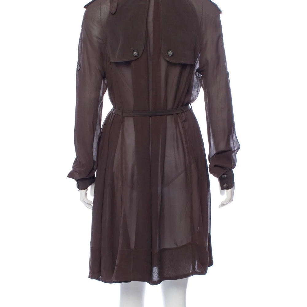 AllSaints 100% Silk Mini Shirt Dress - Brown (Used, Great Shape!) - Picture 2 of 6